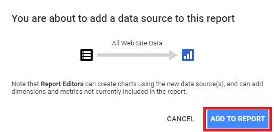 Google Data Studio - Add Data Source to Report